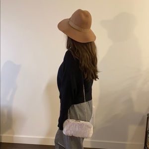 NWOT River Island Fluffy Clutch Purse on Chain